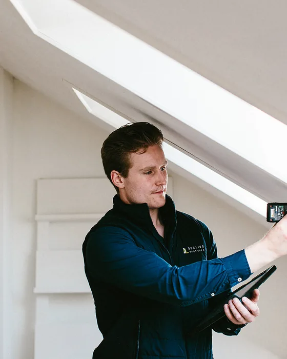Opname binnen de woning met een lasermeter